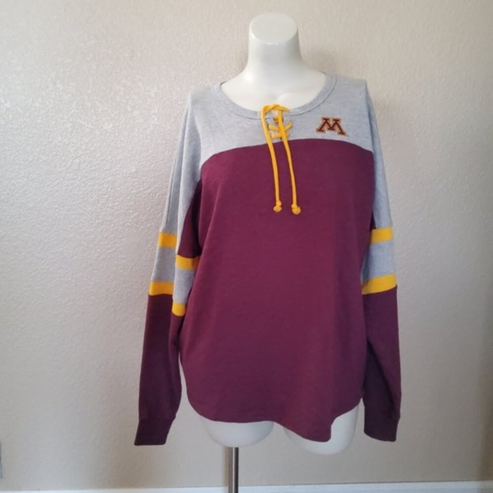 Colosseum University of Minnesota Gophiers Lace Up Sweatshirt XL New